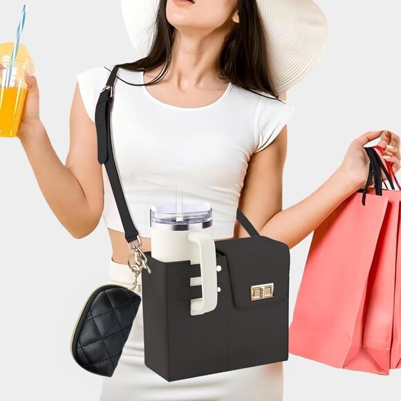 Stylish Insulated Crossbody Bag – Multi-functional Water Cup Holder for Girls - Picture 2 of 7